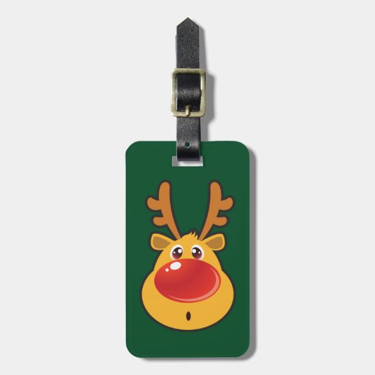 Red Nosed Reindeer Gepäckanhänger (Vorderseite vertikal)