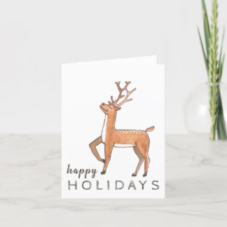Red Nosed Reindeer Holiday Card Dankeskarte