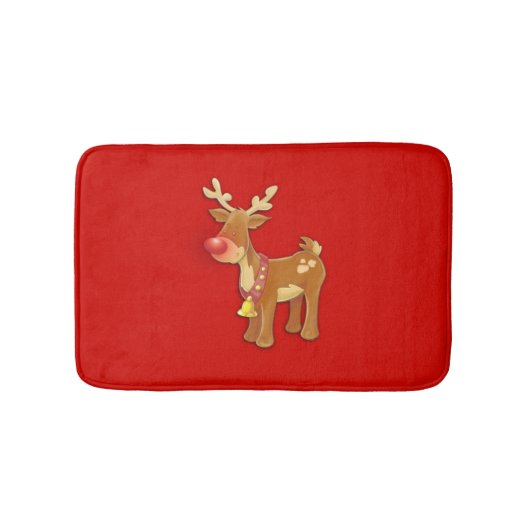Red Nosed Reindeer Red Badematte (Vorderseite)