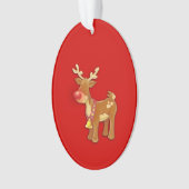 Red Nosed Reindeer Red Ornament (Vorderseite)