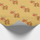 Red Nosed Rentier Gold Geschenkpapier (Ecke)