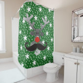 Red Nosed Rudolph mit Mustache + Ihre Idee Duschvorhang (Beispiel)