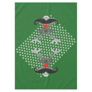 Red Nosed Rudolph mit Mustache + Ihre Idee Tischdecke