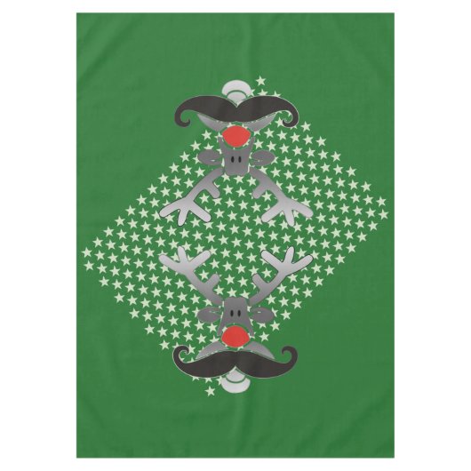 Red Nosed Rudolph mit Mustache + Ihre Idee Tischdecke (Vorderseite)