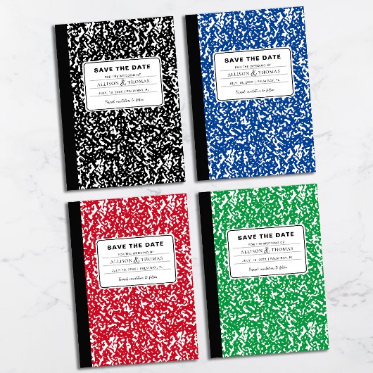 Red Notebook Teacher Funny Save the Date Hochzeit Einladung