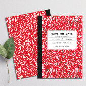 Red Notebook Teacher Funny Save the Date Hochzeit Einladung