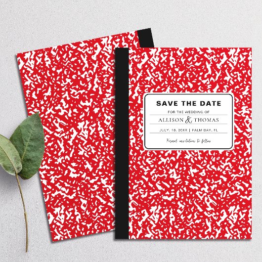 Red Notebook Teacher Funny Save the Date Hochzeit Einladung