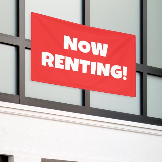 Red Now Renting Banner (Äußeres Gebäude)