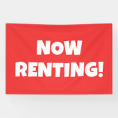 Red Now Renting Banner (Horizontal)