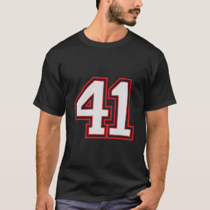 Red Number 41 Sports Player Jersey Spielsieger T-Shirt