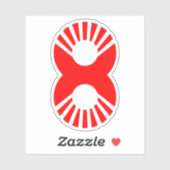 Red Number 8 Aufkleber (Blatt)