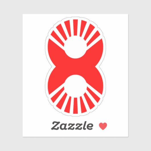 Red Number 8 Aufkleber (Blatt)