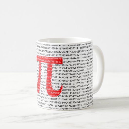 Red Number pi ist ein mathematisches Konstantensym Kaffeetasse (VorderseiteRechts)