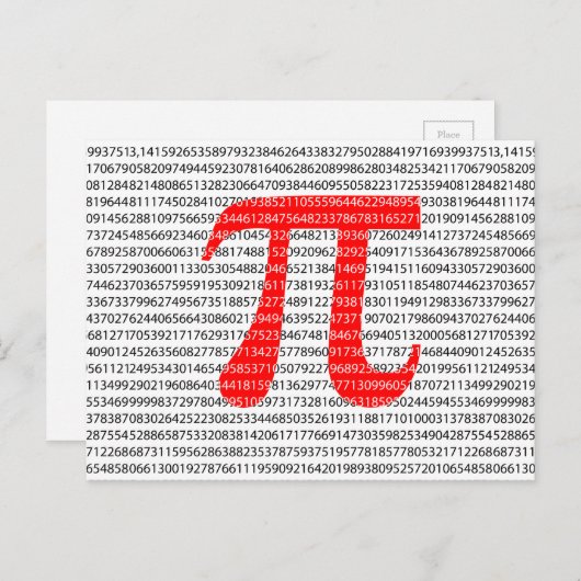 Red Number pi ist ein mathematisches Konstantensym Postkarte (Vorne/Hinten)
