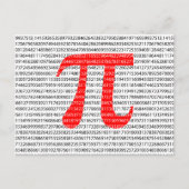 Red Number pi ist ein mathematisches Konstantensym Postkarte (Vorderseite)