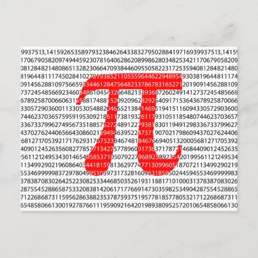 Red Number pi ist ein mathematisches Konstantensym Postkarte (Vorderseite)