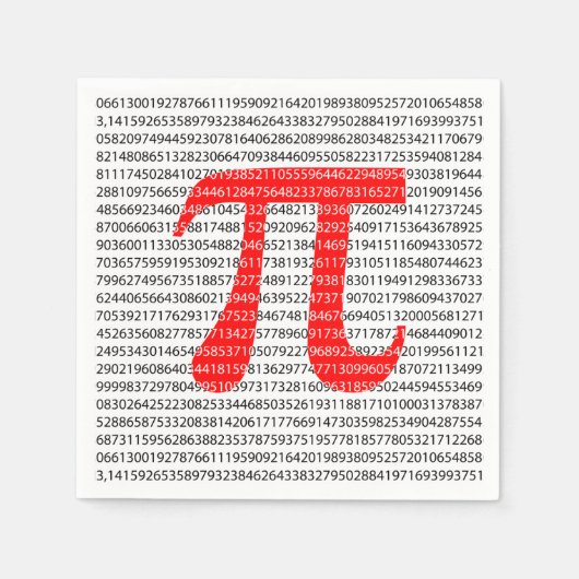 Red Number pi ist ein mathematisches Konstantensym Serviette (Vorderseite)