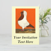 Red Nun Pigeon Einladung (Stehend Vorderseite)