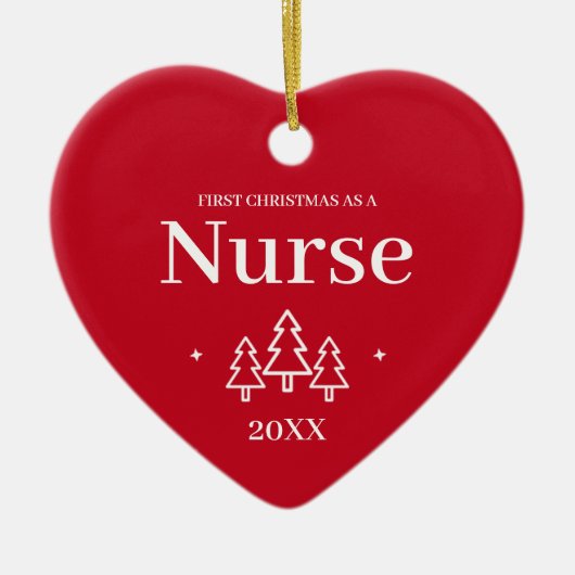 Red Nurse First Christmas Ornament (Vorne)