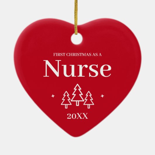 Red Nurse First Christmas Ornament (Hinten)