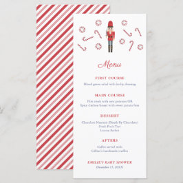 Red Nutcracker Candy Canes Family Weihnachtsfest P Menükarte