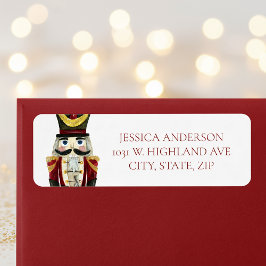 Red Nutcracker Christmas Holiday Return Address