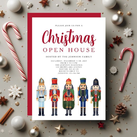 Red Nutcracker Christmas Open House Einladung