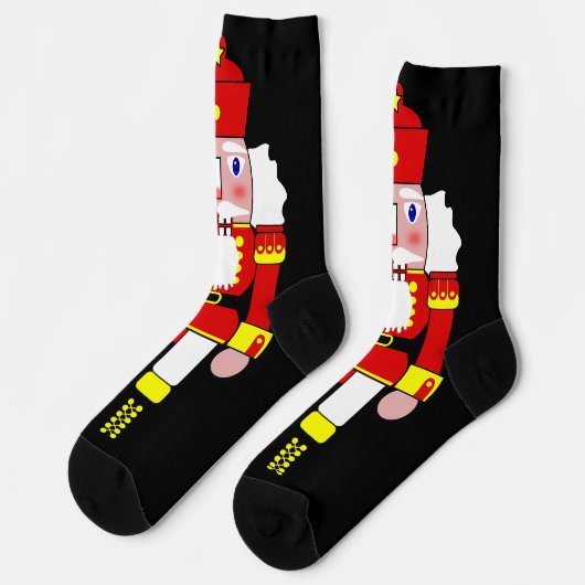 Red Nutcracker Christmas Socken (Linkes Detail)