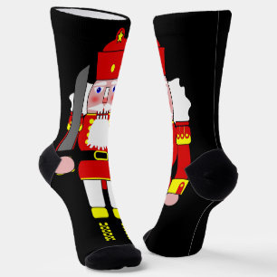 Red Nutcracker Christmas Socken