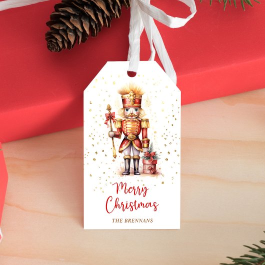 Red Nutcracker Foto Frohe Weihnachten Geschenkanhänger