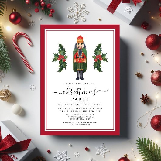 Red Nutcracker Weihnachts-Party Einladung