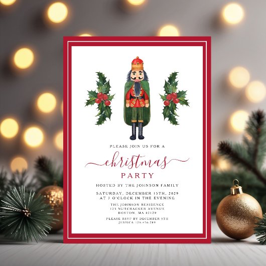 Red Nutcracker Weihnachts-Party Einladung