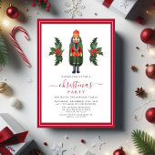 Red Nutcracker Weihnachts-Party Einladung