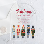 Red Nutcracker Weihnachtscocktail Party Acryleinladungen