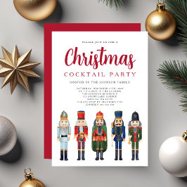 Red Nutcracker Weihnachtscocktail Party Einladung