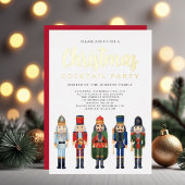 Red Nutcracker Weihnachtscocktail Party Gold Folieneinladung