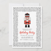 Red Nutcracker Weihnachtsfeier Einladung (Vorderseite)