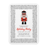 Red Nutcracker Weihnachtsfeier Einladung Magnet (Vertikal)