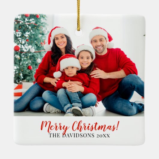 Red Nutcracker Weihnachtsfeiertag Keramikornament (Rückseite)