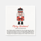 Red Nutcracker Weihnachtsfeiertag Serviette (Vorderseite)