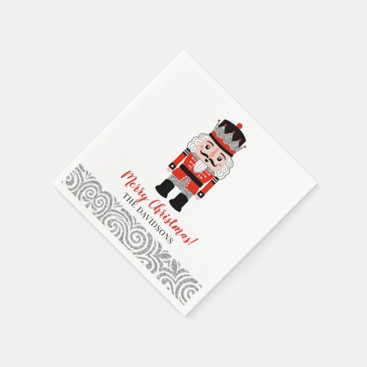 Red Nutcracker Weihnachtsfeiertag Serviette (Ecke)