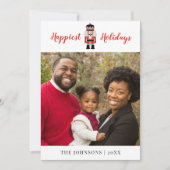 Red Nutcracker Weihnachtsfotokarte Feiertagskarte (Vorderseite)