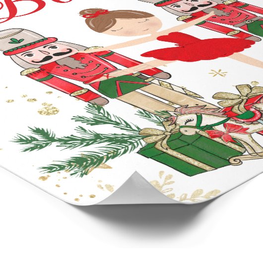 Red Nutcracker Winter Onederland Hot Cocoa Bar Poster (Ecke)