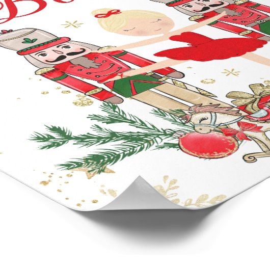 Red Nutcracker Winter Onederland Hot Cocoa Bar Poster (Ecke)