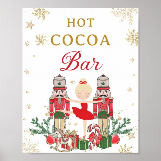 Red Nutcracker Winter Onederland Hot Cocoa Bar Poster (Vorne)