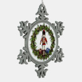Red Nutcracker Wreath Snowflake Ornament (Links)