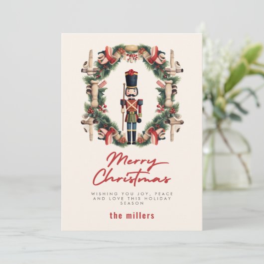 Red Nutcracker Wreath Weihnachten (Stehend Vorderseite)