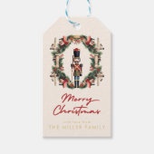 Red Nutcracker Wreath Weihnachten Geschenkanhänger (Vorderseite)