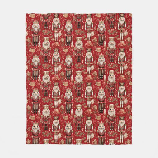 Red Nutcrackpattern Weihnachten Fleecedecke (Vorderseite)