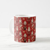 Red Nutcrackpattern Weihnachten Kaffeetasse (Vorderseite Links)